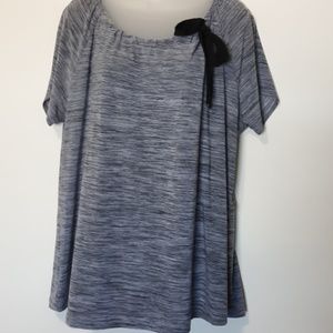 Liz Mccoy Woman Gray Short Sleeve Top 2x